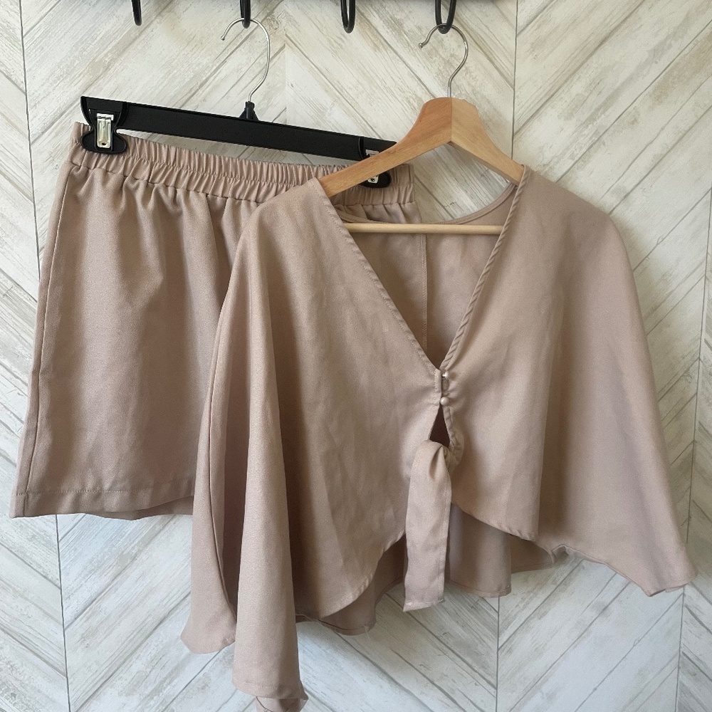 Beige Two-Piece Outfit